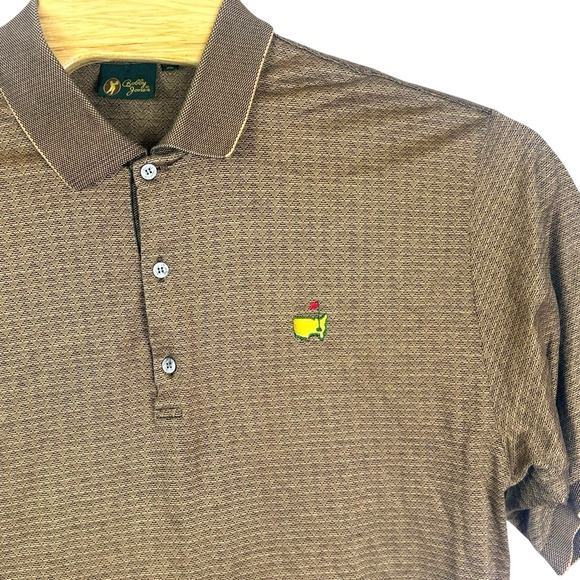 Bobby Jones Masters Golf Polo Shirt XL Brown Augusta National Logo Vintage Rare - Picture 1 of 7